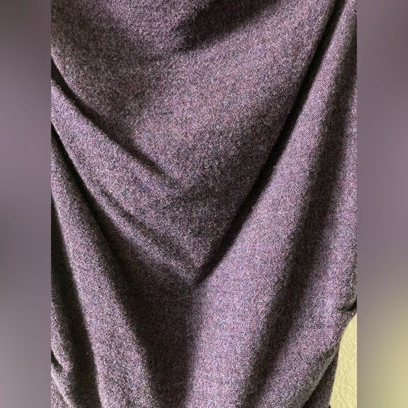 Gorgeous purple sleeveless lined ruched bodycon midi dress Nicole Miller Sz 2 - Picture 11 of 12